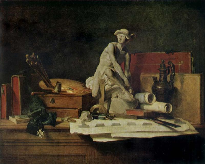 Jean Baptiste Simeon Chardin Still life with the Attributes  of Arts France oil painting art